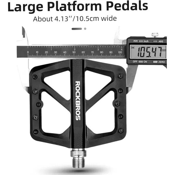 imageROCKBROS Mountain Bike Pedals MTB Pedals Lightweight Nylon Composite Bicycle Flat Pedals 916quot DU Bearing Bike Platform Pedals for BMX MTB Mountain Road BikeBlack