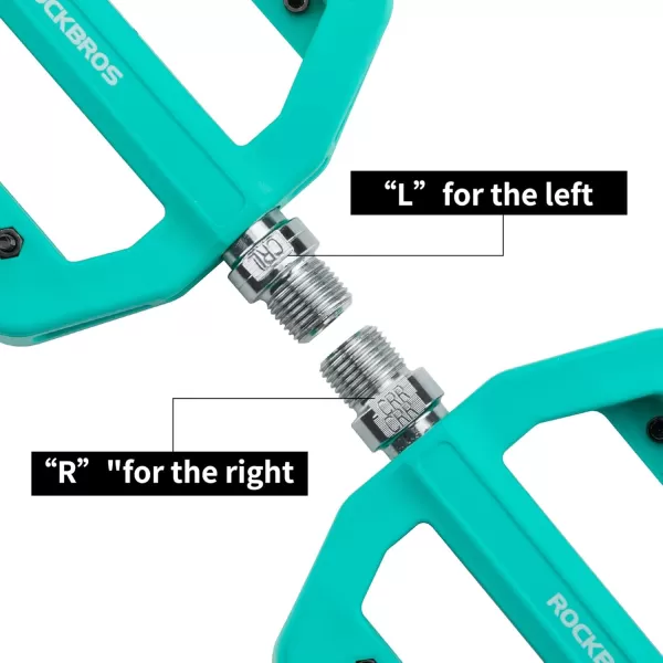 imageROCKBROS Mountain Bike Pedals MTB Pedals Nylon Bike Pedals Nonslip and Lightweight Bicycle Pedals for 916quot RoadMountain BikeBianchi Green