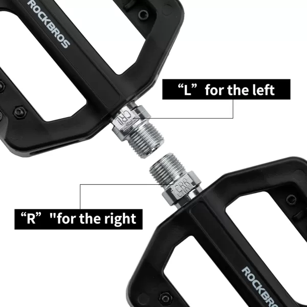 imageROCKBROS Mountain Bike Pedals MTB Pedals Nylon Bike Pedals Nonslip and Lightweight Bicycle Pedals for 916quot RoadMountain BikeBlack