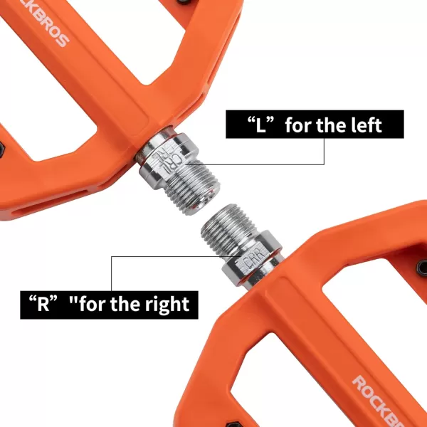 imageROCKBROS Mountain Bike Pedals MTB Pedals Nylon Bike Pedals Nonslip and Lightweight Bicycle Pedals for 916quot RoadMountain BikeOrange