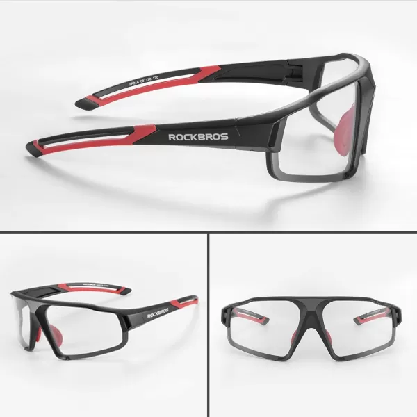 imageROCKBROS Photochromic Cycling Glasses for Men Cycling Glasses Clear Safety Glasses Road Mountain Bike Bicycle GlassesBlack