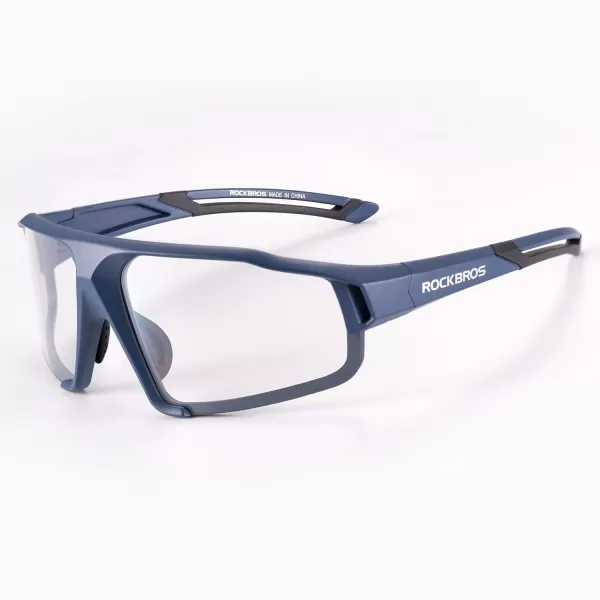 imageROCKBROS Photochromic Cycling Glasses for Men Cycling Glasses Clear Safety Glasses Road Mountain Bike Bicycle GlassesBlue