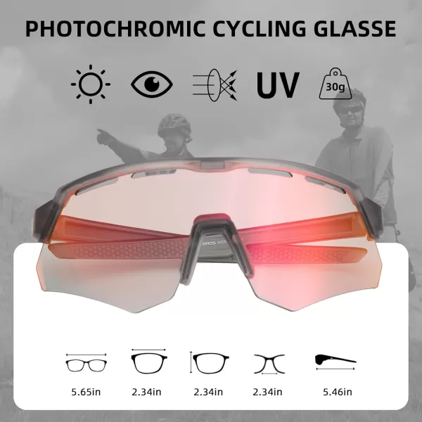 imageROCKBROS Photochromic Cycling Glasses for Men Running Glasses for Women Mountain Bike SunglassesGrey