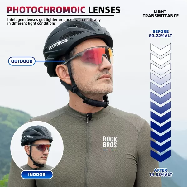 imageROCKBROS Photochromic Cycling Glasses for Men Running Glasses for Women Mountain Bike SunglassesGrey