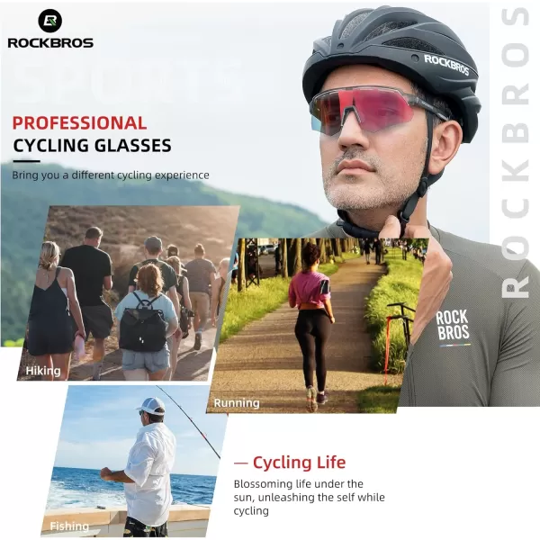 imageROCKBROS Photochromic Cycling Glasses for Men Running Glasses for Women Mountain Bike SunglassesGrey