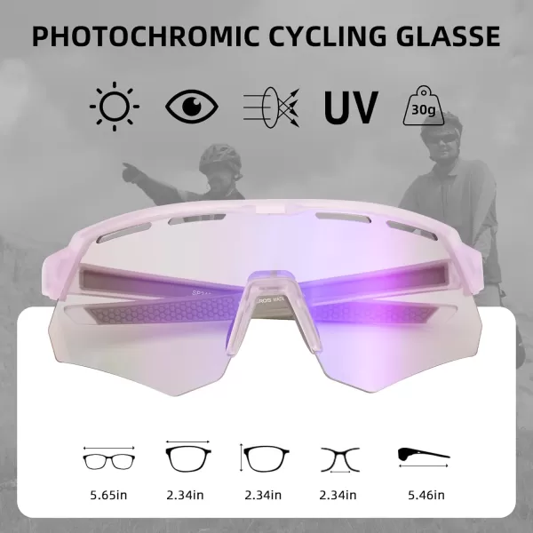 imageROCKBROS Photochromic Cycling Glasses for Men Running Glasses for Women Mountain Bike SunglassesPurple