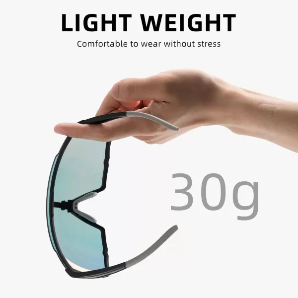 imageROCKBROS Photochromic Sport Cycling Sunglasses for Men Women Lightweight Comfortable UV ProtectionBlack