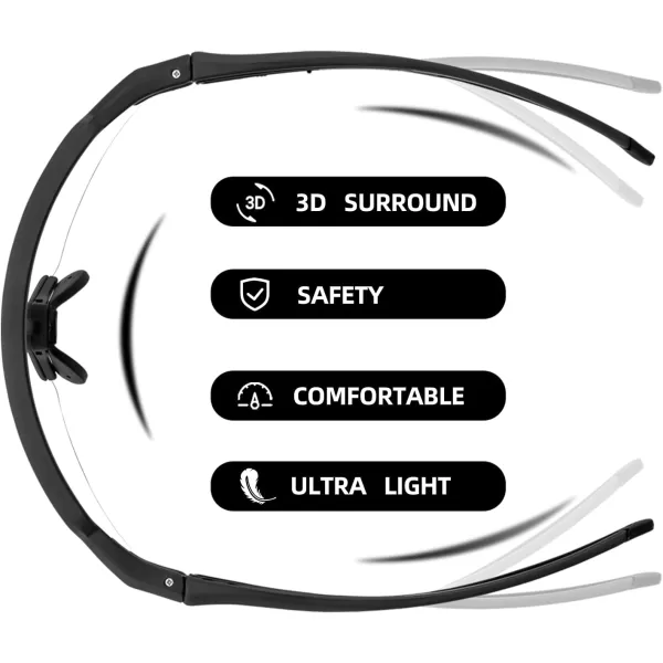 imageROCKBROS Photochromic Sports Sunglasses for Men Women Cycling UV ProtectionBlack