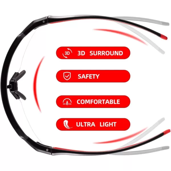 imageROCKBROS Photochromic Sports Sunglasses for Men Women Cycling UV ProtectionBlack Red