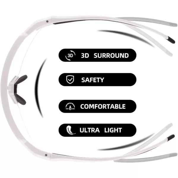imageROCKBROS Photochromic Sports Sunglasses for Men Women Cycling UV ProtectionBlack Whiteantifog