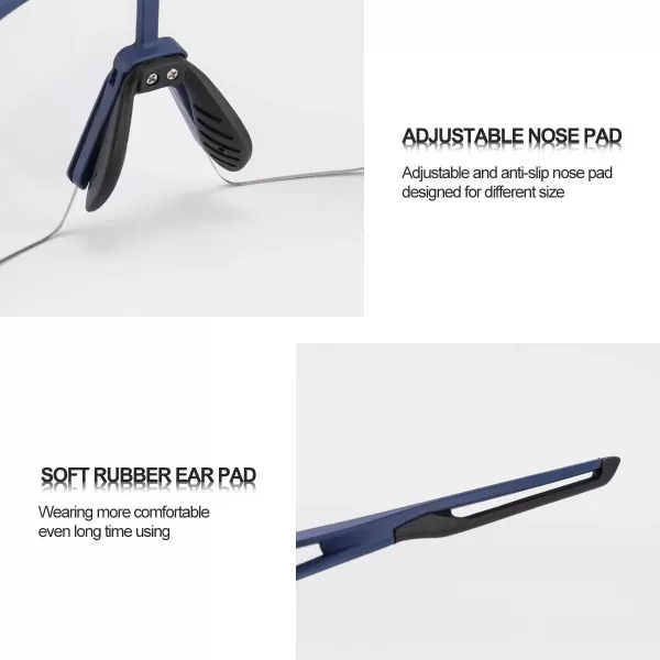 imageROCKBROS Photochromic Sports Sunglasses for Men Women Cycling UV ProtectionBlue