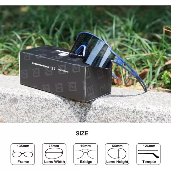 imageROCKBROS Photochromic Sports Sunglasses for Men Women Cycling UV ProtectionBlue