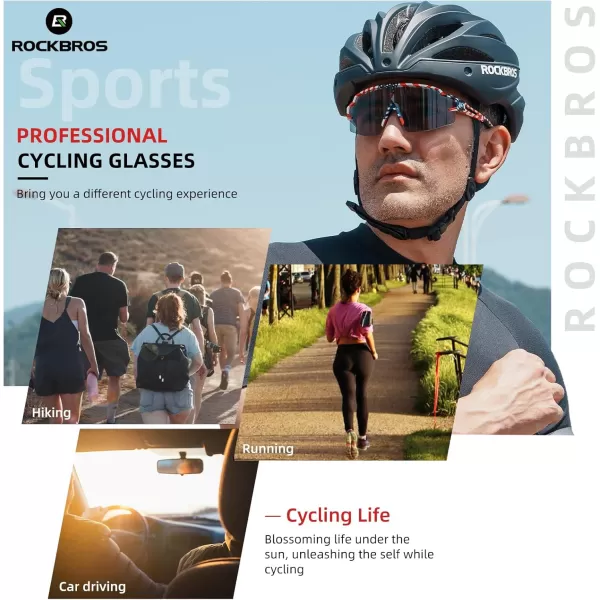 imageROCKBROS Photochromic Sports Sunglasses for Men Women Cycling UV ProtectionFlag