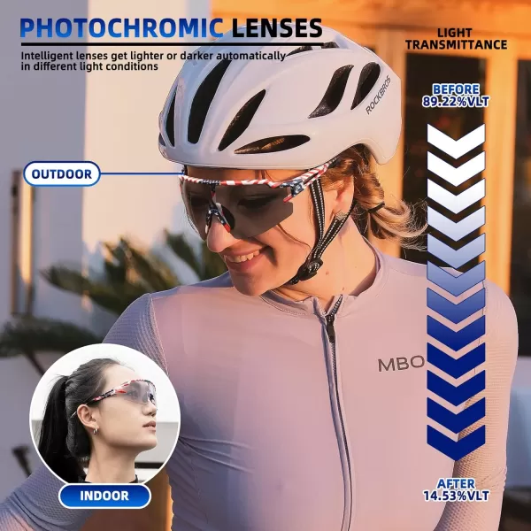 imageROCKBROS Photochromic Sports Sunglasses for Men Women Cycling UV ProtectionFlag