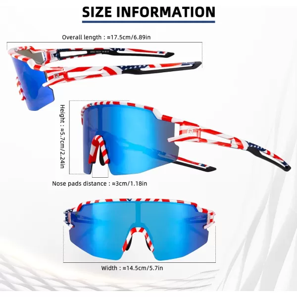 imageROCKBROS Photochromic Sports Sunglasses for Men Women Cycling UV ProtectionFlag Polarized