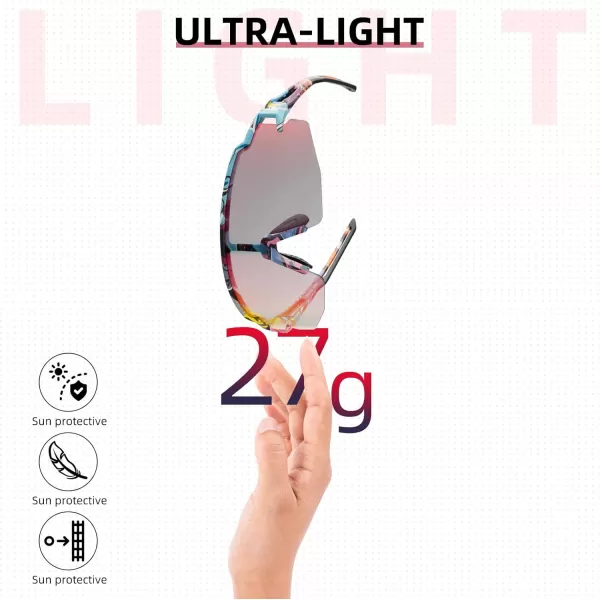 imageROCKBROS Photochromic Sports Sunglasses for Men Women Cycling UV ProtectionMulticolor