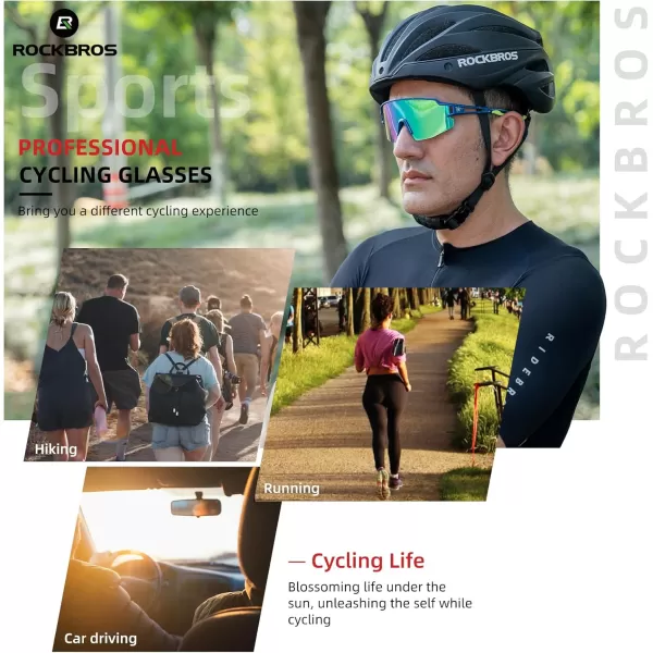 imageROCKBROS Photochromic Sports Sunglasses for Men Women Cycling UV ProtectionSprinkle Blue Polarized