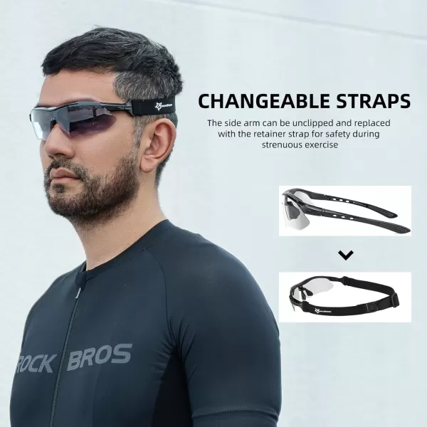 imageROCKBROS Photochromic Sunglasses Mens Bike Glasses for Sports Cycling Biking Running Fishing Sunglasses UV ProtectionWhite
