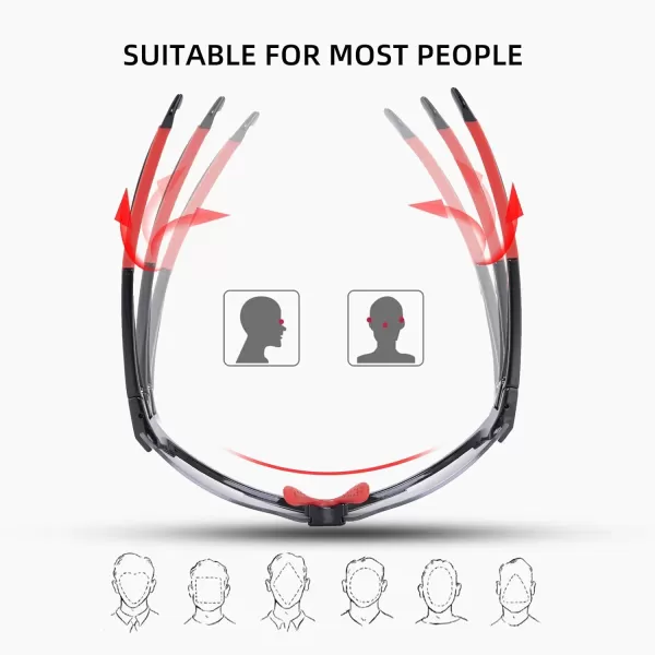 imageROCKBROS Photochromic Sunglasses for Men Women Safety Cycling Glasses UV Protection Outdoor Sport SunglassesBlack Red