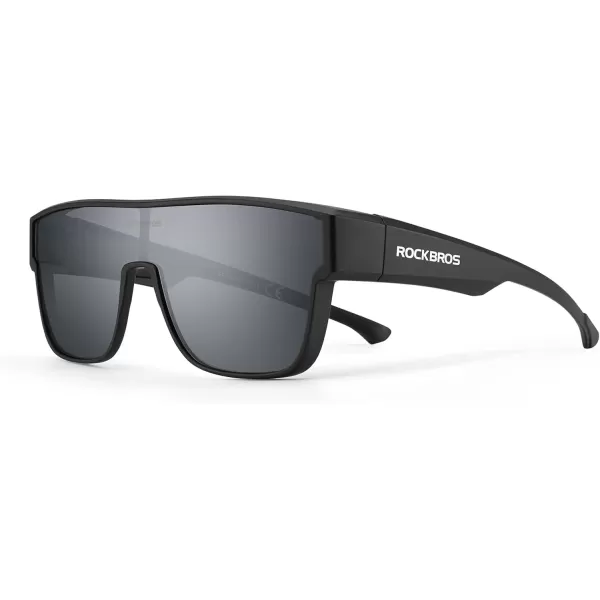 imageROCKBROS Polarized Fit Over Glasses Sunglasses 100 UV400 Protection for Men WomenWrap Around Sunglasses for Driving CyclingBlack
