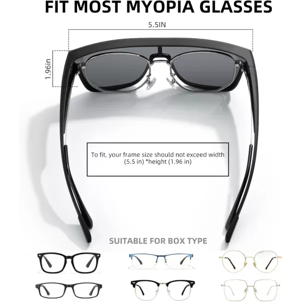 imageROCKBROS Polarized Fit Over Glasses Sunglasses 100 UV400 Protection for Men WomenWrap Around Sunglasses for Driving CyclingBlack
