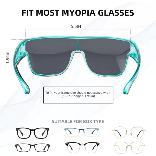 imageROCKBROS Polarized Fit Over Glasses Sunglasses 100 UV400 Protection for Men WomenWrap Around Sunglasses for Driving CyclingBlue