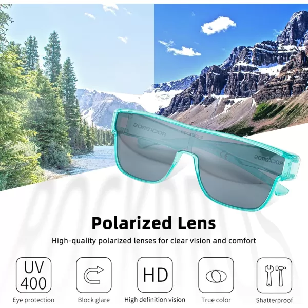 imageROCKBROS Polarized Fit Over Glasses Sunglasses 100 UV400 Protection for Men WomenWrap Around Sunglasses for Driving CyclingBlue