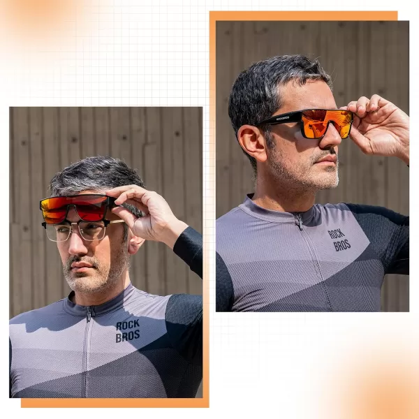 imageROCKBROS Polarized Fit Over Glasses Sunglasses 100 UV400 Protection for Men WomenWrap Around Sunglasses for Driving CyclingDark Black