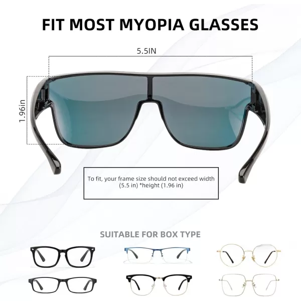 imageROCKBROS Polarized Fit Over Glasses Sunglasses 100 UV400 Protection for Men WomenWrap Around Sunglasses for Driving CyclingDark Black