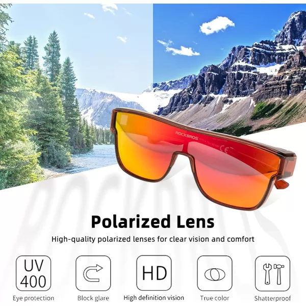 imageROCKBROS Polarized Fit Over Glasses Sunglasses 100 UV400 Protection for Men WomenWrap Around Sunglasses for Driving CyclingDark Brown