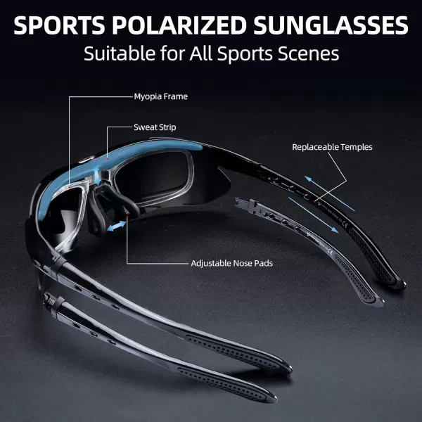 imageROCKBROS Polarized Sports Sunglasses UV Protection Cycling Glasses OutdoorBlack