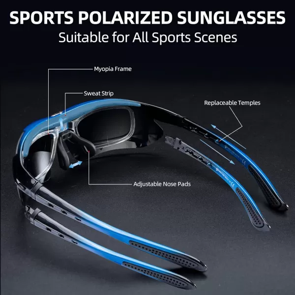 imageROCKBROS Polarized Sports Sunglasses UV Protection Cycling Glasses OutdoorBlue