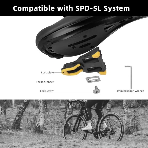 imageROCKBROS Road Bike Pedals Lightweight Clipless Bicycle Pedals with Cleats Set Compatible with SPDSL SystemColorfulalloy body