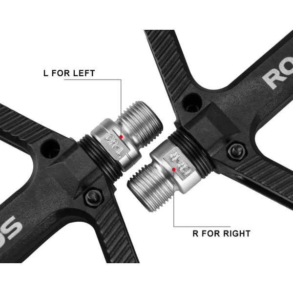 imageRock BROS Mountain Bike Pedals Nylon Composite Bearing 916quot MTB Bicycle Pedals with Wide Flat PlatformBlack