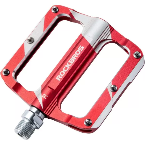 imageROCK BROS Mountain Bike Pedals Flat Bicycle MTB Pedals 916 Lightweight Road Bike Pedals Carbon Fiber Sealed Bearing Alloy Flat Pedals 1 PairRed