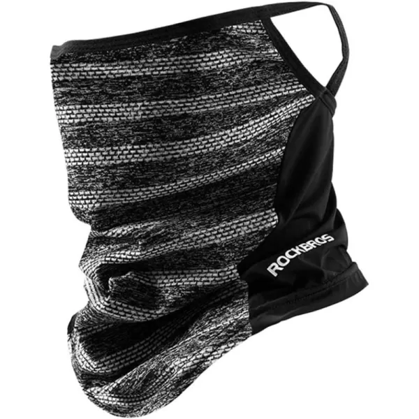 imageROCKBROS Cooling Neck Gaiter with Ear Loops Bandana Face Scarf Mask for Men WomenGrey
