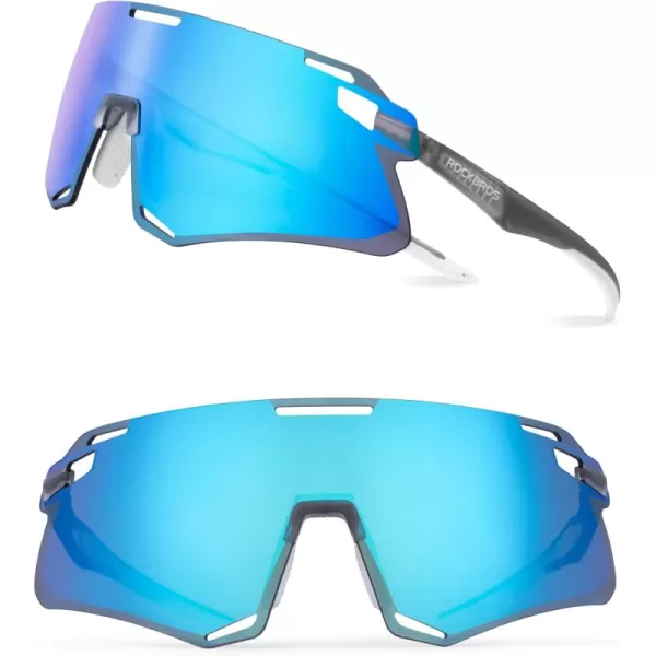 imageROCKBROS Cycling Glasses For Men UV Protection Bike Glasses For Men Cycling Sunglasses Sports Glasses for Running MTBBlue