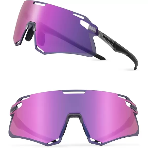 imageROCKBROS Cycling Glasses For Men UV Protection Bike Glasses For Men Cycling Sunglasses Sports Glasses for Running MTBPurple