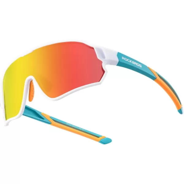 imageROCKBROS Kids Polarized Sunglasses Cycling Glasses Sport Sunglasses UV400 Protection for Youth Boys Girls Age 814White