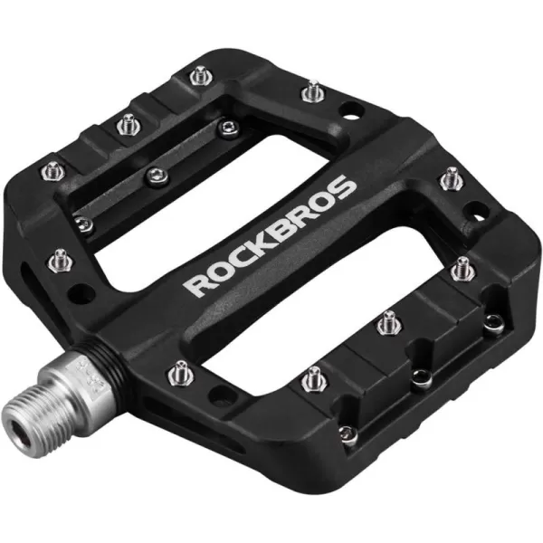 imageROCKBROS MTB Pedals Mountain Bike Pedals Lightweight Nylon Fiber Bicycle Platform Pedals for BMX MTB 916quotBlack