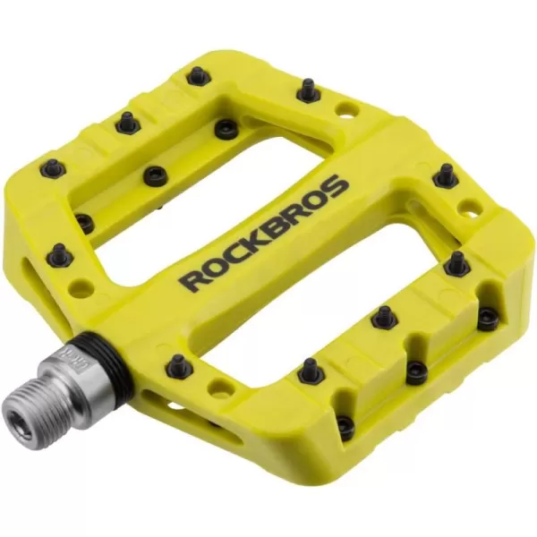 imageROCKBROS MTB Pedals Mountain Bike Pedals Lightweight Nylon Fiber Bicycle Platform Pedals for BMX MTB 916quotGreen