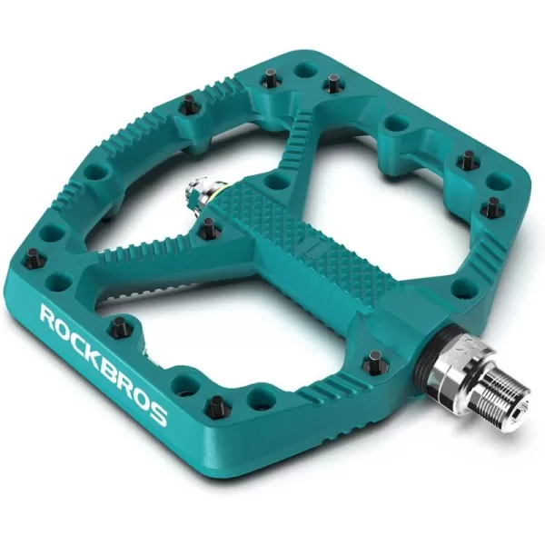 imageROCKBROS Mountain Bike Pedals Flat MTB Pedals Nylon Fiber Bicycle Platform Pedals for Road Mountain BMX MTB Bikesblue