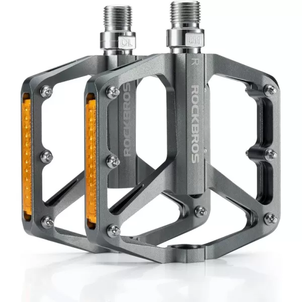 imageROCKBROS Mountain Bike Pedals MTB Pedals Bicycle Flat Pedals Aluminum 916quot Sealed Bearing Lightweight Platform for Road Mountain BMX MTB BikeReflective PedalsTitanium