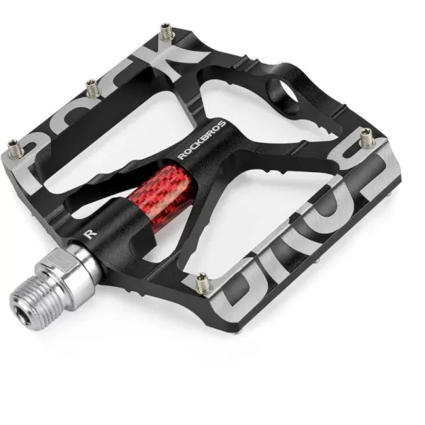 imageROCKBROS Mountain Bike Pedals MTB Pedals CNC NonSlip Lightweight Aluminum Alloy Bicycle Pedals Sealed Bearings Bicycle Platform Pedals 916quot BMX Road Bike PedalBlack