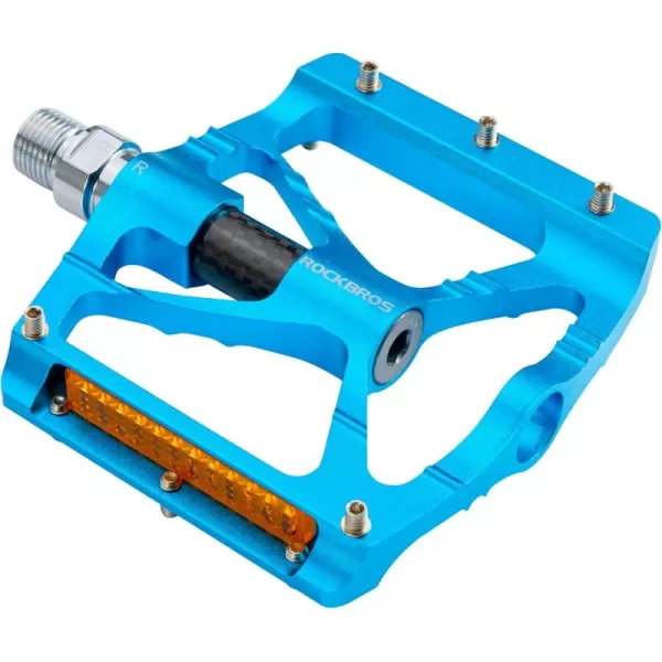 imageROCKBROS Mountain Bike Pedals MTB Pedals CNC NonSlip Lightweight Aluminum Alloy Bicycle Pedals Sealed Bearings Bicycle Platform Pedals 916quot BMX Road Bike Pedalblue