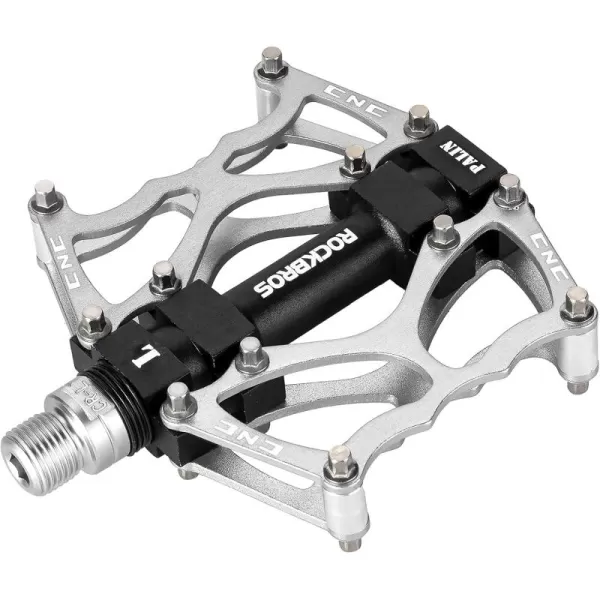 imageROCKBROS Mountain Bike Pedals MTB Pedals CNC NonSlip Lightweight Aluminum Alloy Bicycle Pedals Sealed Bearings Bicycle Platform Pedals 916quot BMX Road Bike Pedalsilver