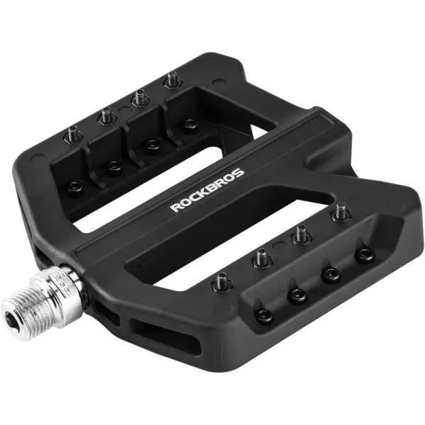 imageROCKBROS Mountain Bike Pedals MTB Pedals Nylon Bike Pedals Nonslip and Lightweight Bicycle Pedals for 916quot RoadMountain BikeBlack