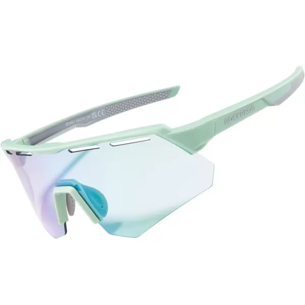 imageROCKBROS Photochromic Cycling Glasses for Men Running Glasses for Women Mountain Bike SunglassesGreen
