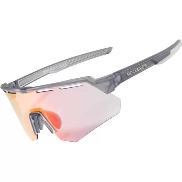 imageROCKBROS Photochromic Cycling Glasses for Men Running Glasses for Women Mountain Bike SunglassesGrey
