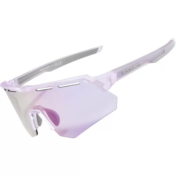 imageROCKBROS Photochromic Cycling Glasses for Men Running Glasses for Women Mountain Bike SunglassesPurple